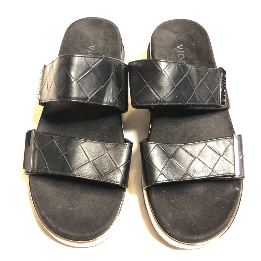 Vionic Brandie platform slide black white sandals - Picture 3 of 11